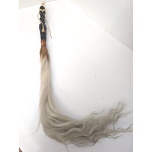 Vintage African Hand-Carved Ebony & Copper Fly Whisk Ceremonial Status Object